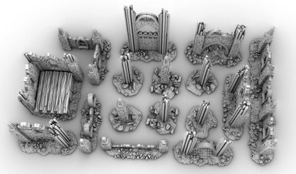 Scatter Ruins and Watch Post by GameScape3D - 3D Printed Tabletop Terrain, Perfect for Wargames, Role playing games, Tabletop games