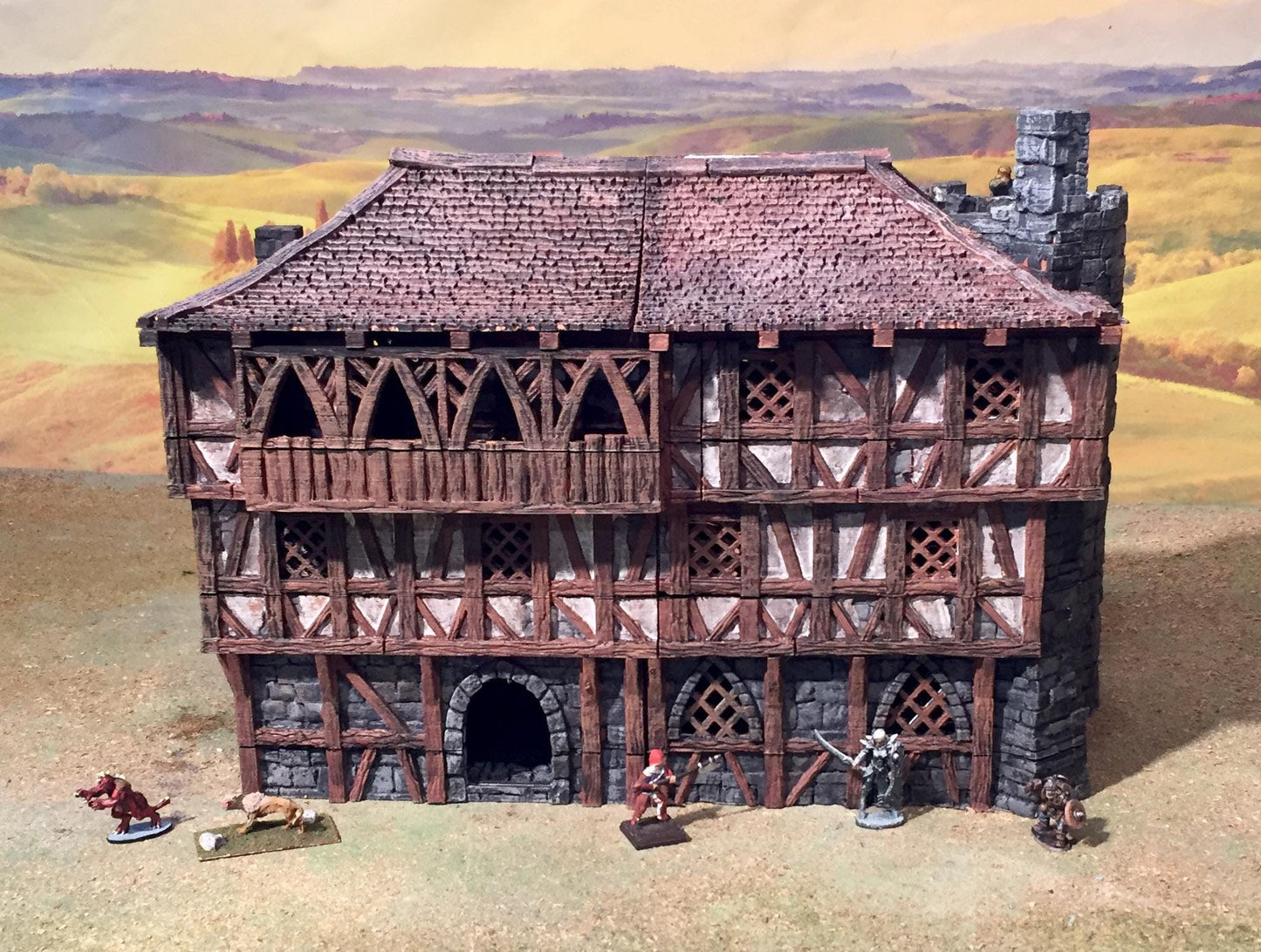 Large 3 Story Inn by GameScape3D - 3D Printed Tabletop Terrain, Perfect for Wargames, Board Games, RPGs
