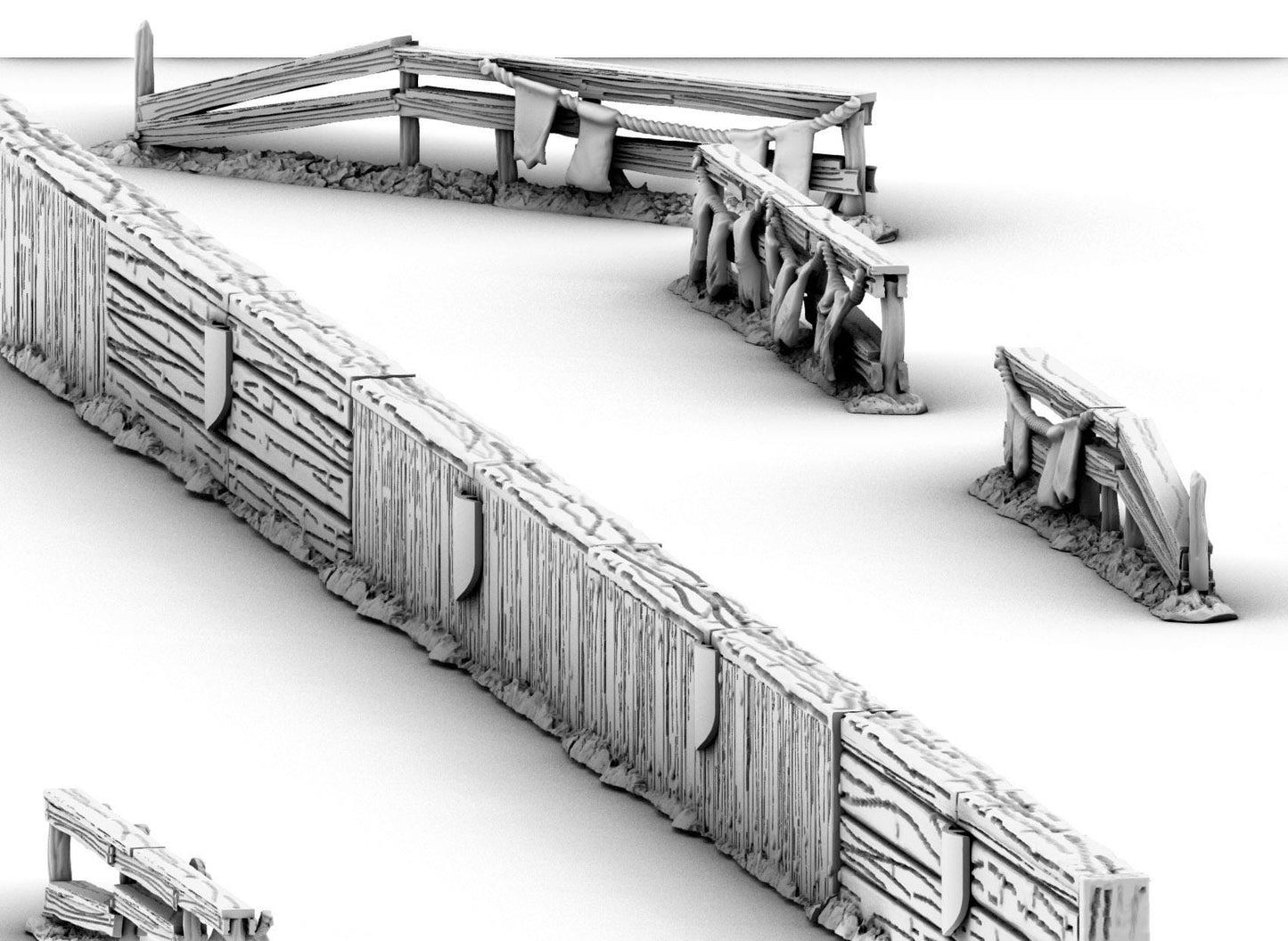 Jousting Tilt Wall and Border wall by GameScape3D - 3D Printed Tabletop Terrain, Perfect for Wargames, Board Games, RPGs