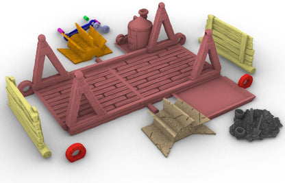 Darkage River Steam Ferry by GameScape3D - 3D Printed Tabletop Terrain, Perfect for Wargames, Board Games, RPGs