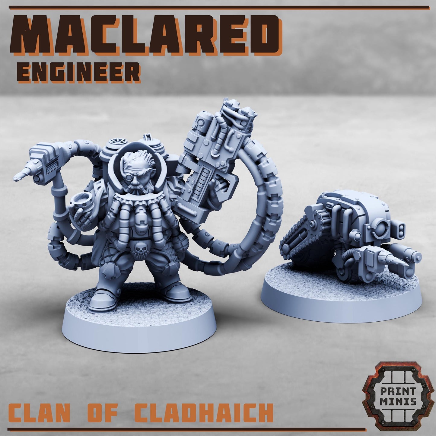 Maclared, Engineer - Clan of Cladhaich -  Sci-Fi Grimdark Space Dwarf Mercenaries by Print Minis