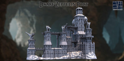Dwarf Zeppelin Port - Tabletop Terrain - 28 MM, Tabletop 3D Printed Terrain by MiniatureLand, Perfect for Wargaming and RPGs
