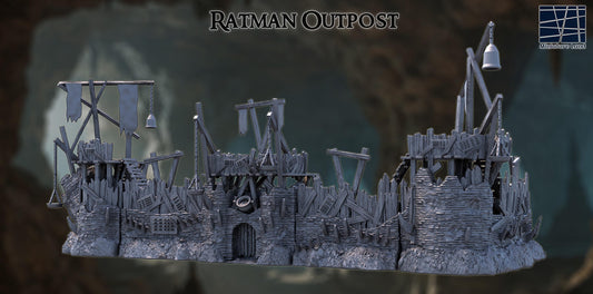 Ratman Outpost- Tabletop Terrain - 28 MM, Tabletop 3D Printed Terrain by MiniatureLand, Perfect for Wargaming and RPGs