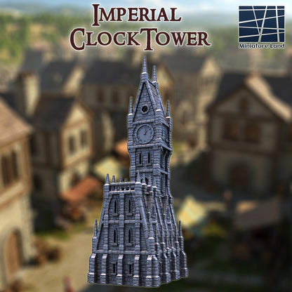 Imperial Clocktower - Tabletop Terrain - 28 MM, Tabletop 3D Printed Terrain by MiniatureLand, Perfect for Wargaming and RPGs
