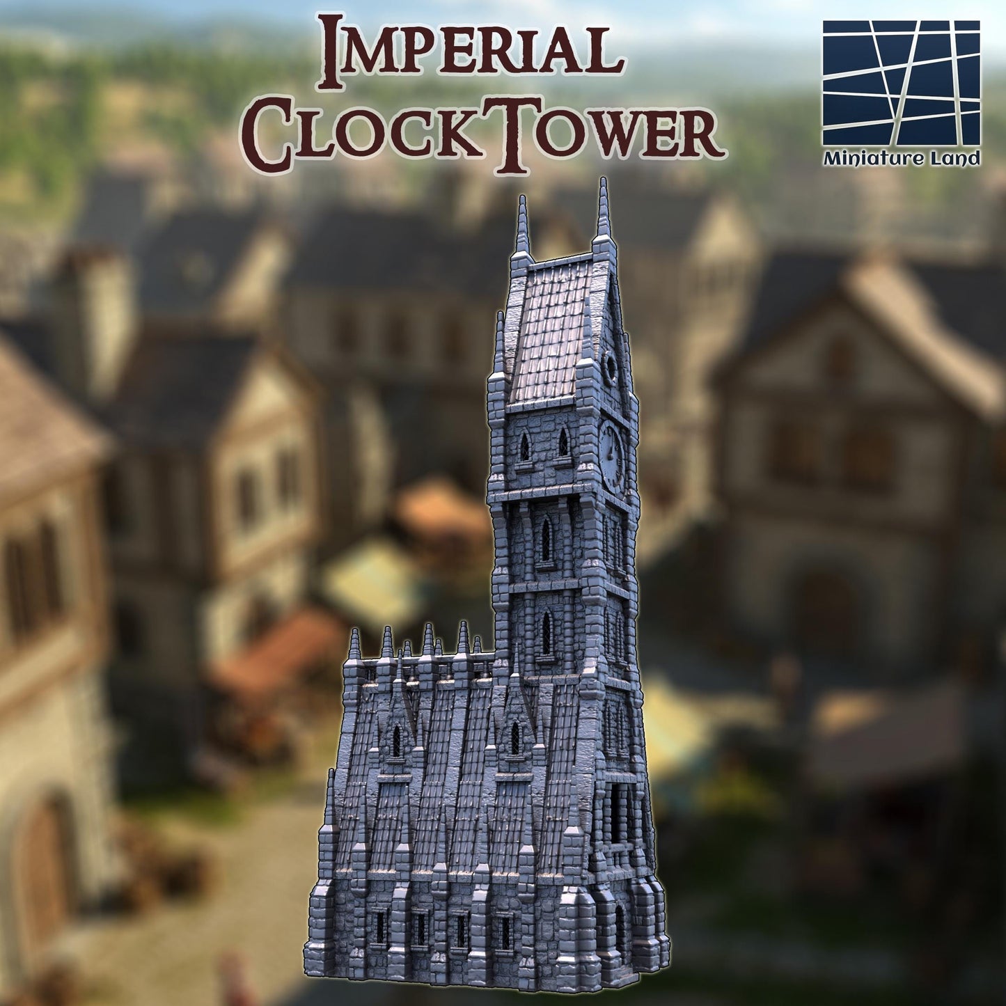 Imperial Clocktower - Tabletop Terrain - 28 MM, Tabletop 3D Printed Terrain by MiniatureLand, Perfect for Wargaming and RPGs