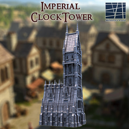 Imperial Clocktower - Tabletop Terrain - 28 MM, Tabletop 3D Printed Terrain by MiniatureLand, Perfect for Wargaming and RPGs