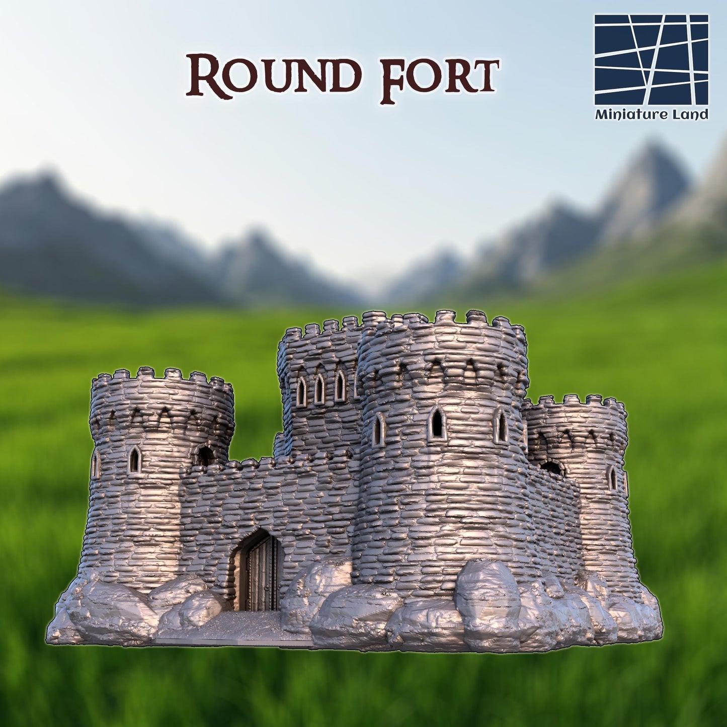 Round Fort - Tabletop Terrain - 28 MM, Tabletop 3D Printed Terrain by MiniatureLand, Perfect for Wargaming and RPGs