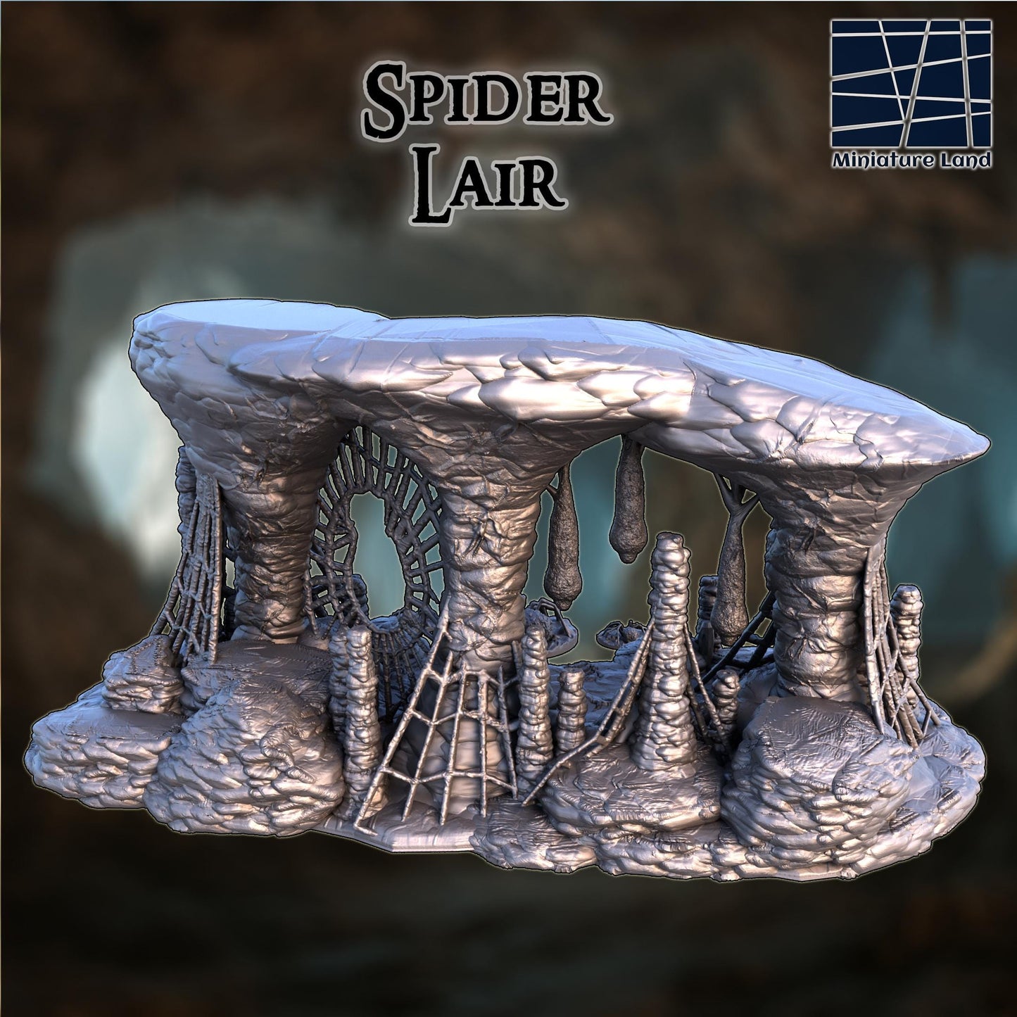 Spider Lair - Tabletop Terrain - 28 MM, Tabletop 3D Printed Terrain by MiniatureLand, Perfect for Wargaming and RPGs