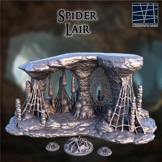 Spider Lair - Tabletop Terrain - 28 MM, Tabletop 3D Printed Terrain by MiniatureLand, Perfect for Wargaming and RPGs