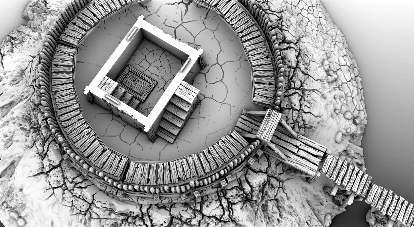 Fantasy Motte and Bailey Castle by GameScape3D - 3D Printed Tabletop Terrain, Perfect for Wargames, Board Games, Role Playing Games