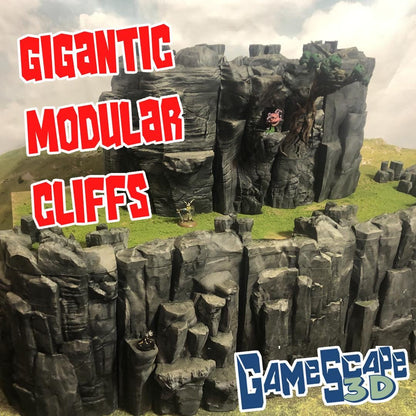 Massive Cliffs : Core Set by GameScape3D - 3D Printed Tabletop Terrain, Perfect for Wargames, Board Games, Role Playing Games