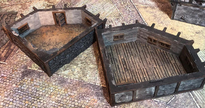 Corner Row House by GameScape3D - 3D Printed Tabletop Terrain, Perfect for Wargames, Board Games, Role Playing Games