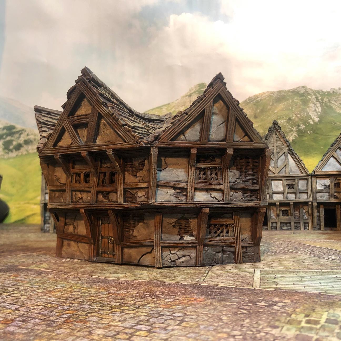 Corner Row House by GameScape3D - 3D Printed Tabletop Terrain, Perfect for Wargames, Board Games, Role Playing Games