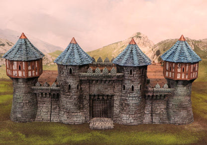 ARX RENOVATUR: 28mm Citadel Gate, Walls, & Corner Towers by GameScape3D - 3D Printed Tabletop Terrain, Perfect for Wargames