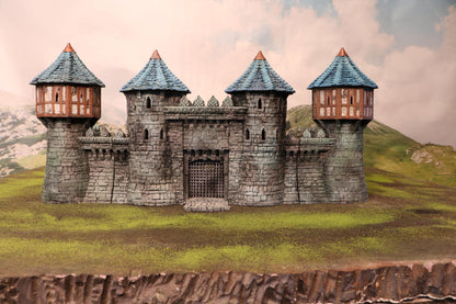 ARX RENOVATUR: 28mm Citadel Gate, Walls, & Corner Towers by GameScape3D - 3D Printed Tabletop Terrain, Perfect for Wargames