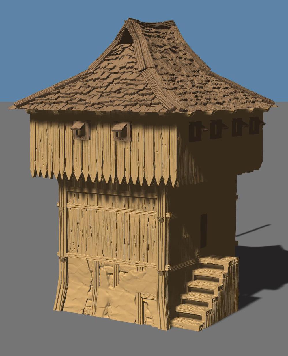 Dark Age Wooden Tower Keep by GameScape3D - 3D Printed Tabletop Terrain, Perfect for Wargames, Board Games, Role Playing Games