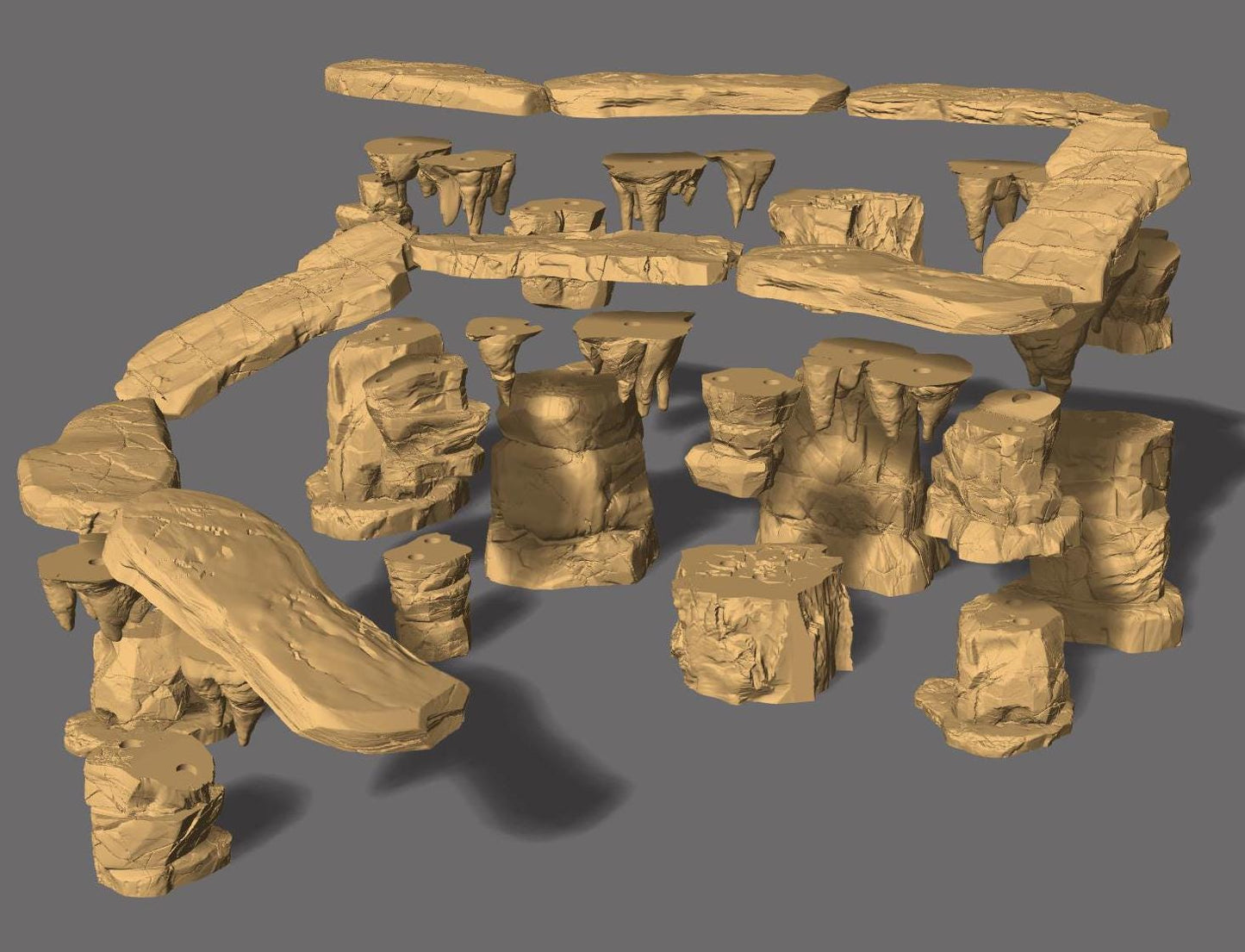Troglodyte Bridge System - 3D Printed Tabletop Terrain, Perfect for Wargames, Board Games, Role Playing Games