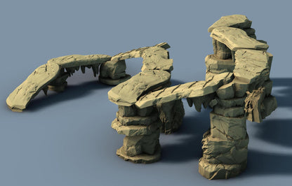 Troglodyte Bridge System - 3D Printed Tabletop Terrain, Perfect for Wargames, Board Games, Role Playing Games