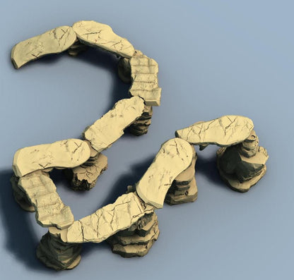 Troglodyte Bridge System - 3D Printed Tabletop Terrain, Perfect for Wargames, Board Games, Role Playing Games