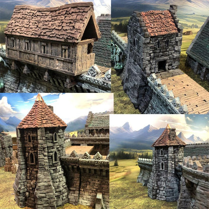 ARX RENOVATUR EXPANSION: Wall fortifications and Towers by GameScape3D - 3D Printed Tabletop Terrain, Perfect for Wargames