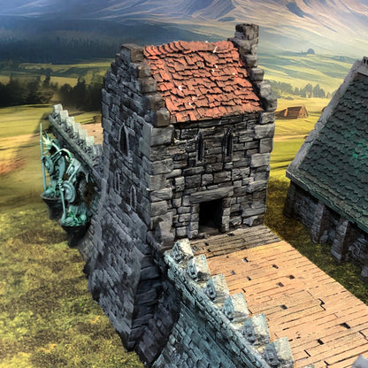 ARX RENOVATUR EXPANSION: Wall fortifications and Towers by GameScape3D - 3D Printed Tabletop Terrain, Perfect for Wargames