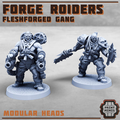 Forge Roiders - Fleshforged Gang - a Muscular Gang - Sci-Fi Grimdark Mercenaries by Print Minis