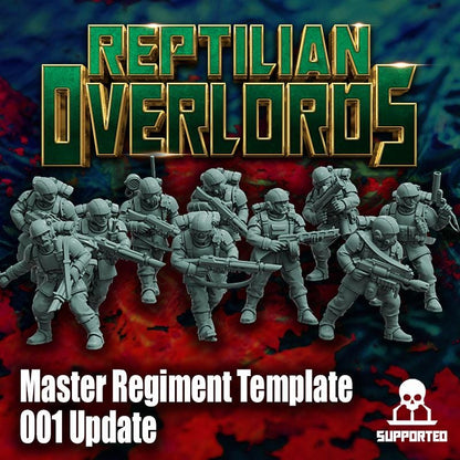 Master Regiment Template Set Miniatures by Reptilian Overlords,  Imperial guard infantry regiment