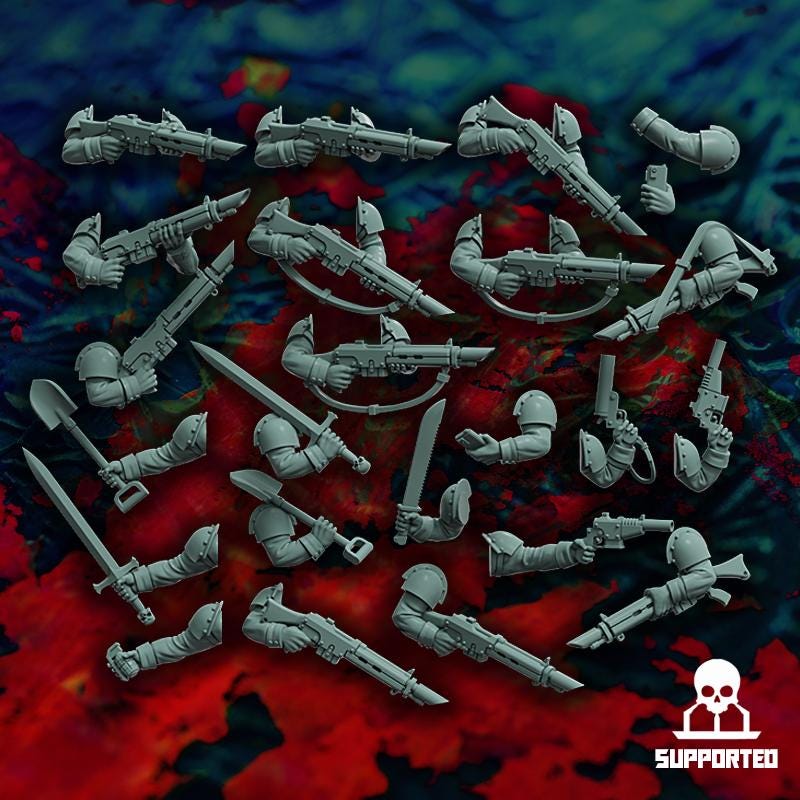 Master Regiment Template Set Miniatures by Reptilian Overlords,  Imperial guard infantry regiment