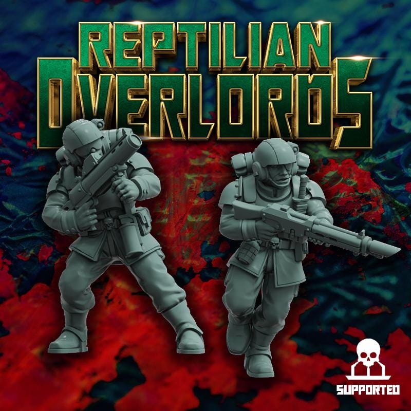 Master Regiment Template Set Miniatures by Reptilian Overlords,  Imperial guard infantry regiment