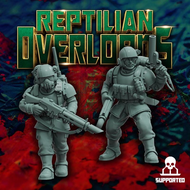 Master Regiment Template Set Miniatures by Reptilian Overlords,  Imperial guard infantry regiment