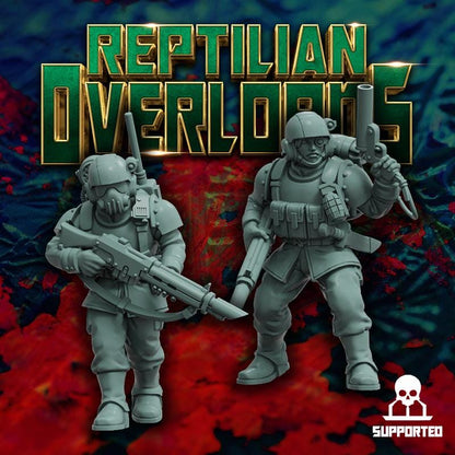 Master Regiment Template Set Miniatures by Reptilian Overlords,  Imperial guard infantry regiment