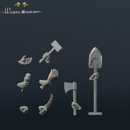 Undead Warband, Zombies and Dregs, Fantasy Skirmish Miniatures by Magori Miniatures, perfect for Fantasy Wargames and RPGs