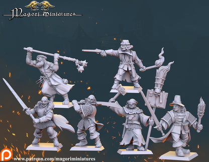 Witch Hunter Warband, Fantasy Skirmish Miniatures by Magori Miniatures, perfect for Fantasy Wargames and RPGs