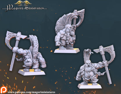Dwarven Treasure Hunter Warband, Fantasy Skirmish Miniatures by Magori Miniatures, perfect for Fantasy Wargames and RPGs