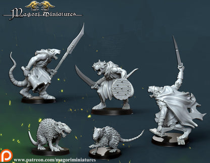 Ratfolk Warband , Fantasy Skirmish Miniatures by Magori Miniatures, perfect for Fantasy Wargames and RPGs