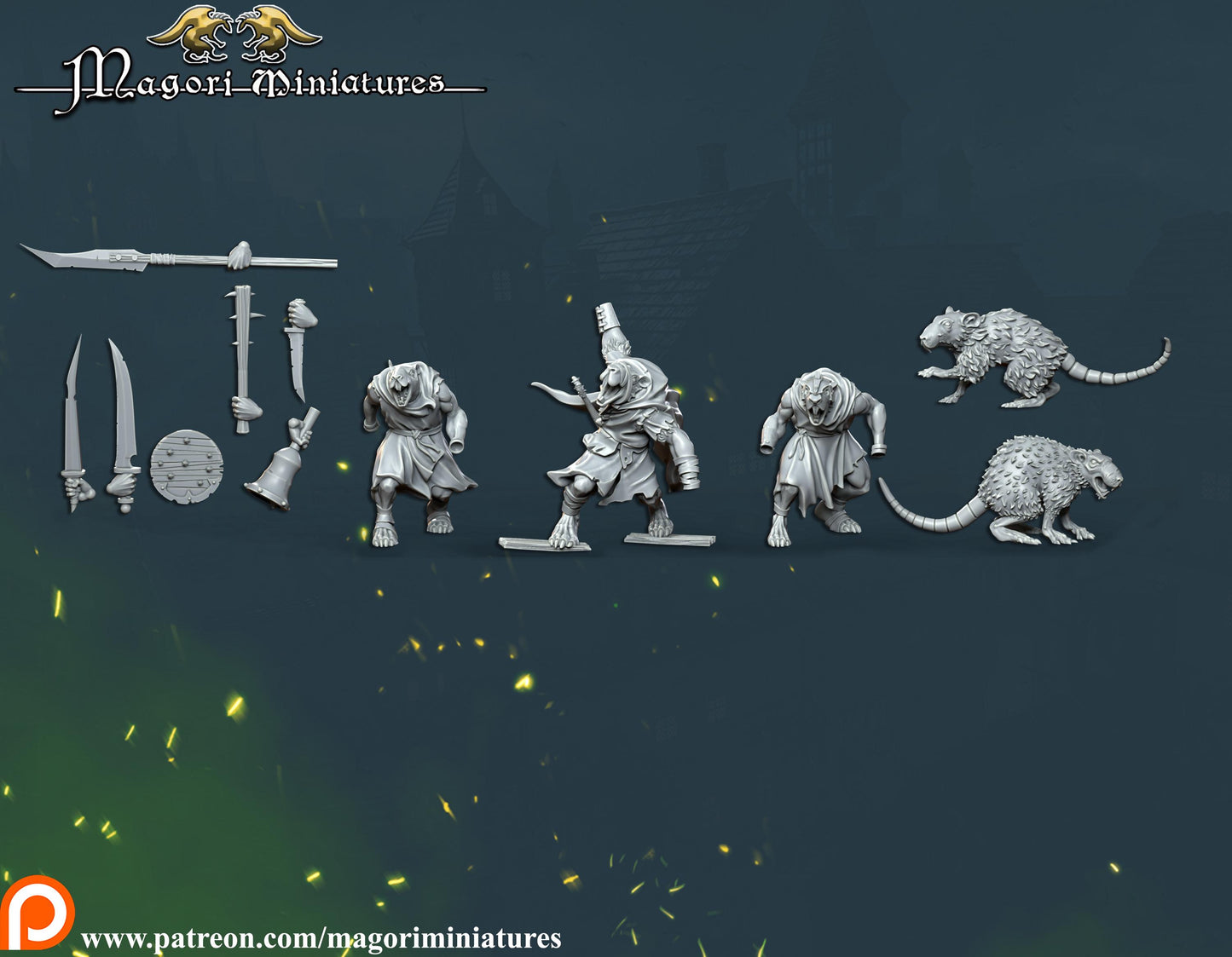 Ratfolk Warband , Fantasy Skirmish Miniatures by Magori Miniatures, perfect for Fantasy Wargames and RPGs