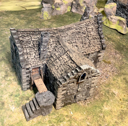 Walled Village: Manor Houses, Guard Tower, and Barn by GameScape3D - 3D Printed Tabletop Terrain, Perfect for Wargames, Board Games, RPGs
