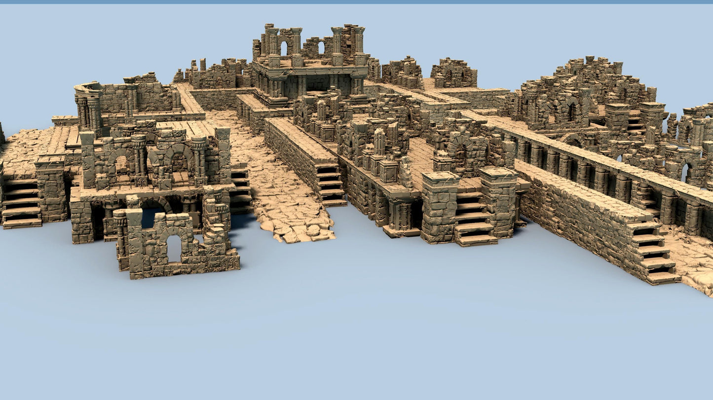 The Lost City : Modular Close-Combat Ruins - 3D Printed Tabletop Terrain, Perfect for Wargames, Board Games, Role Playing Games