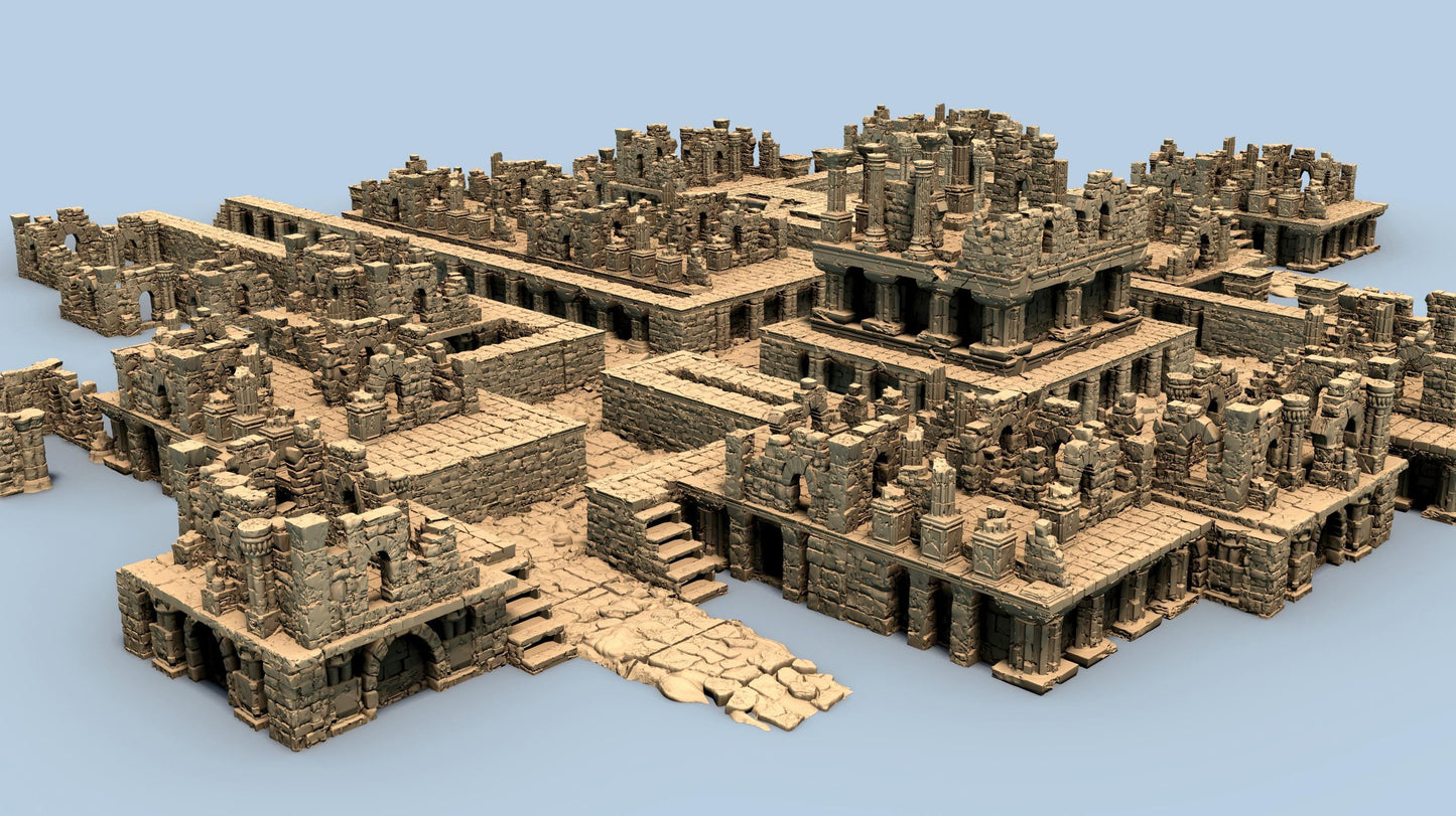 The Lost City : Modular Close-Combat Ruins - 3D Printed Tabletop Terrain, Perfect for Wargames, Board Games, Role Playing Games