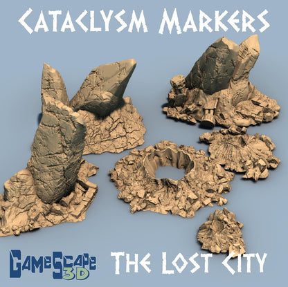 The Lost City: Cataclsym Markers and Scatter terrain - 3D Printed Tabletop Terrain, Perfect for Wargames, Board Games, Role Playing Games
