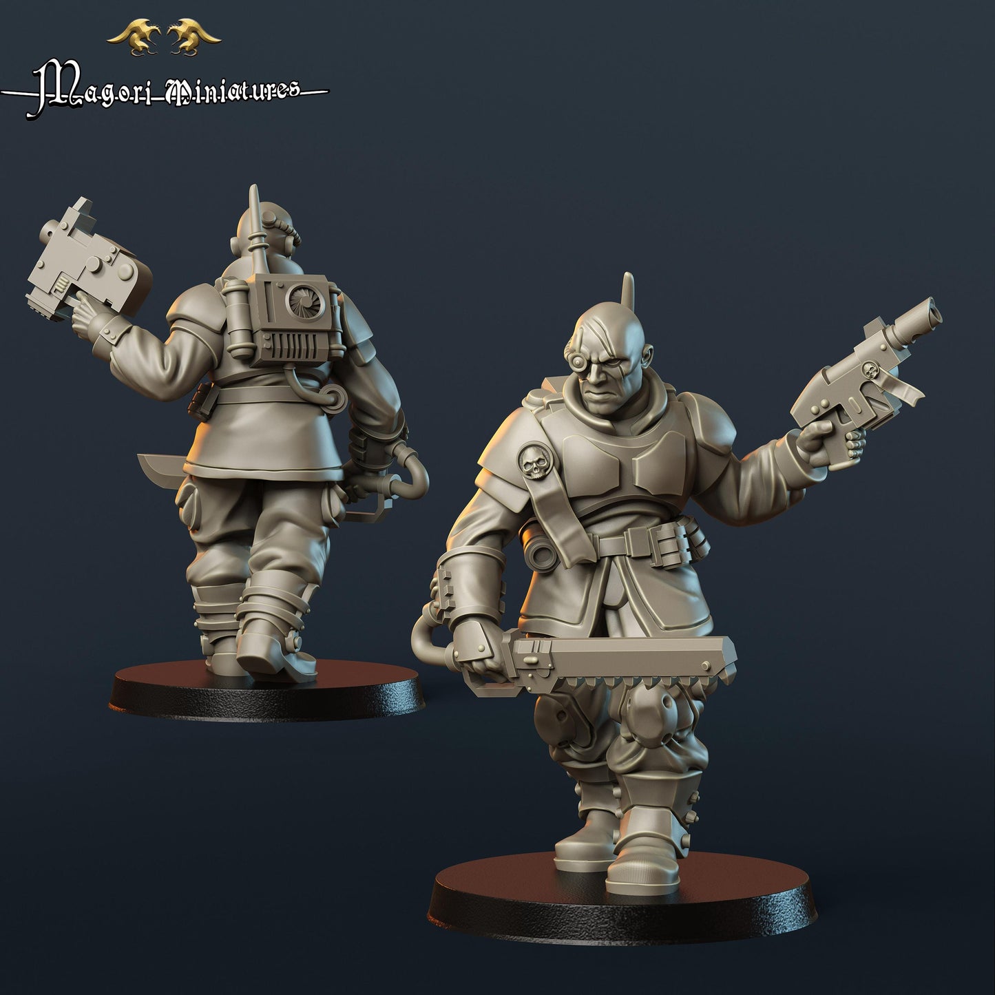 Grimdark Guard Veteran, Sci-Fi Skirmish Miniatures by Magori Miniatures, perfect for FSci-Fi Wargames and RPGs