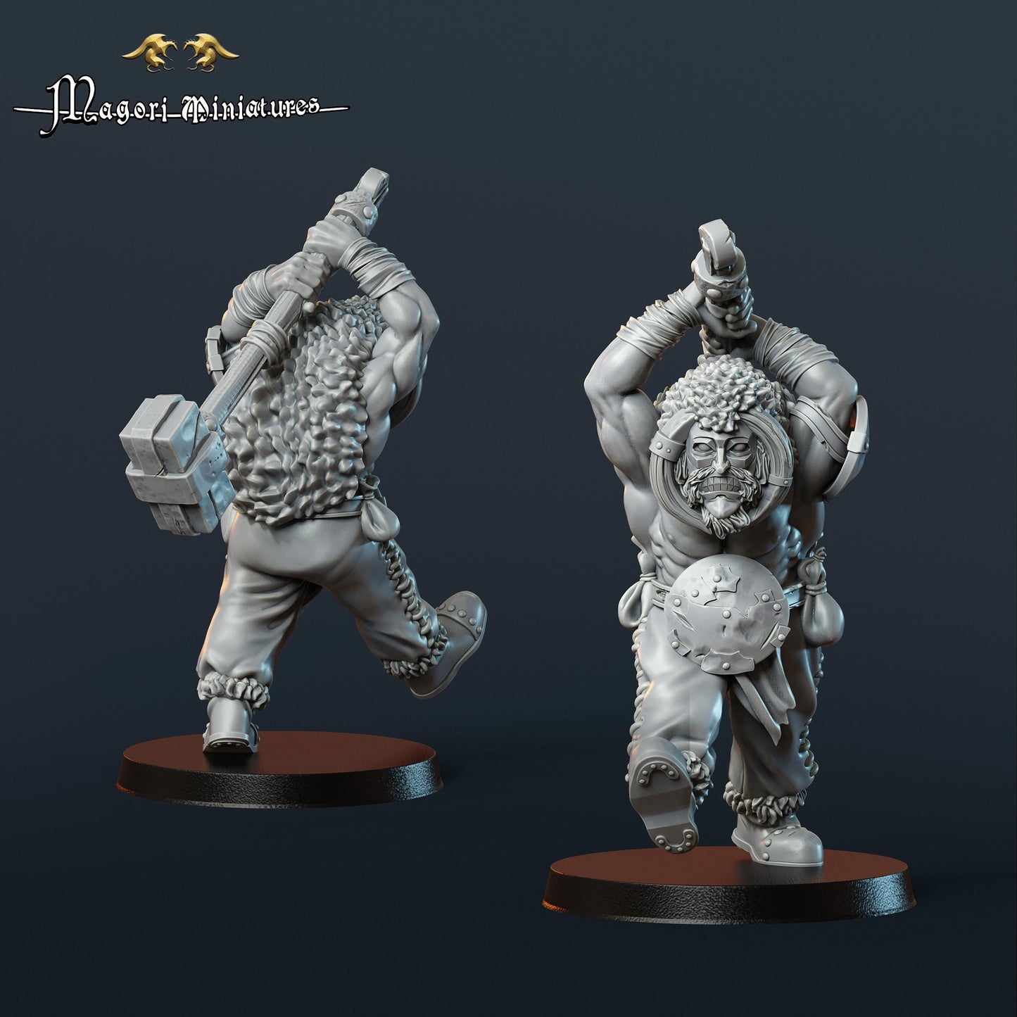 Masked ogre, Fantasy Skirmish Miniatures by Magori Miniatures, perfect for Fantasy Wargames and RPGs