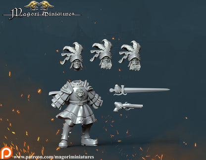 Marienburg Captain, Fantasy Skirmish Miniatures by Magori Miniatures, perfect for Fantasy Wargames and RPGs