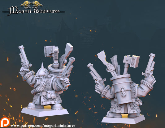 Dwarf Engineer, Fantasy Skirmish Miniatures by Magori Miniatures, perfect for Fantasy Wargames and RPGs