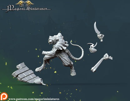 Ratfolk Runners, Fantasy Skirmish Miniatures by Magori Miniatures, perfect for Fantasy Wargames and RPGs