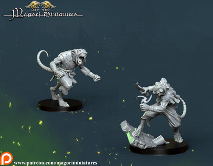 Ratfolk Runners, Fantasy Skirmish Miniatures by Magori Miniatures, perfect for Fantasy Wargames and RPGs