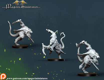 Ratfolk Assasin, Fantasy Skirmish Miniatures by Magori Miniatures, perfect for Fantasy Wargames and RPGs