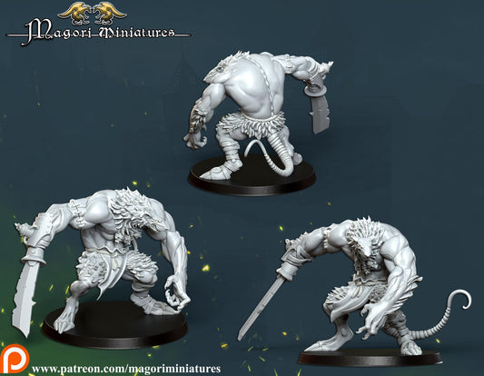 Rat Ogre, Fantasy Skirmish Miniatures by Magori Miniatures, perfect for Fantasy Wargames and RPGs