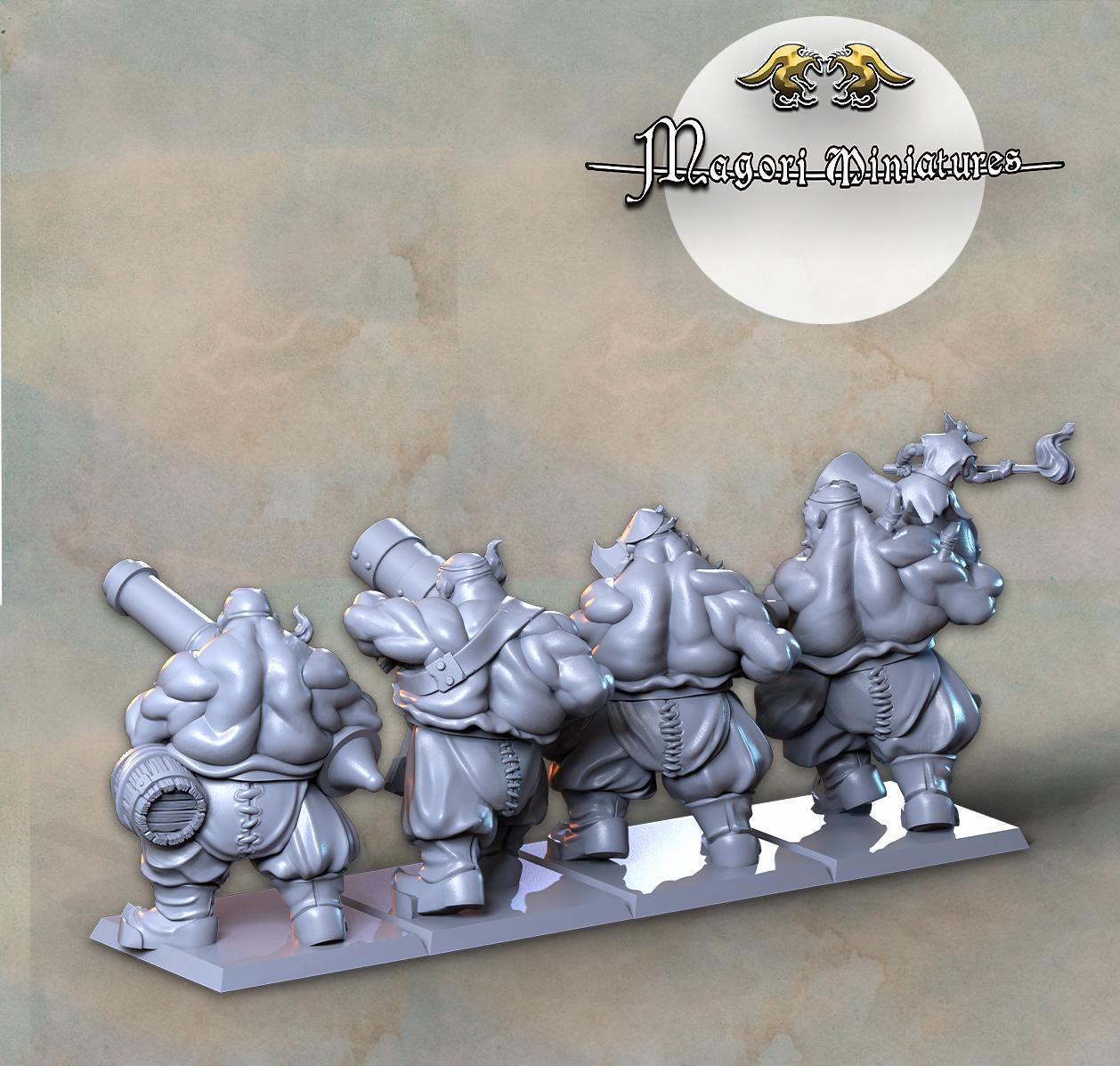 Ogre Gunners, Fantasy Skirmish Miniatures by Magori Miniatures, perfect for Fantasy Wargames and RPGs