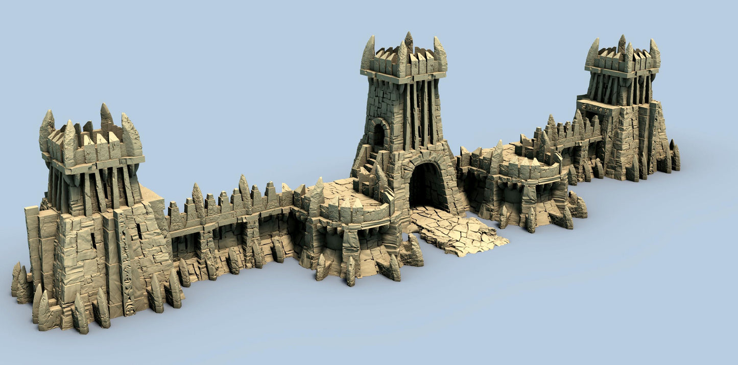 UnderDark Walls by GameScape3D - 3D Printed Tabletop Terrain, Perfect for Wargames, Board Games, Role Playing Games